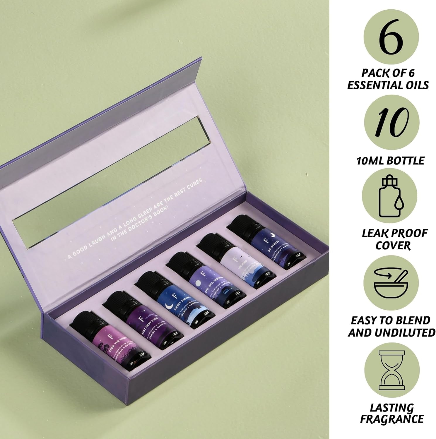 Sleep Essential Oils Set for Christmas | Set of 6 Pure Christmas Essential Oils for Diffusers for Home | Lavender, Rosemary & Peppermint | Essential Oils for Relaxation Gifts for Her