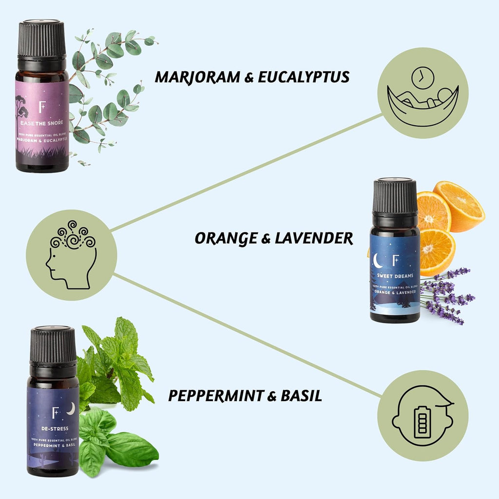 Sleep Essential Oils Set for Christmas | Set of 6 Pure Christmas Essential Oils for Diffusers for Home | Lavender, Rosemary & Peppermint | Essential Oils for Relaxation Gifts for Her
