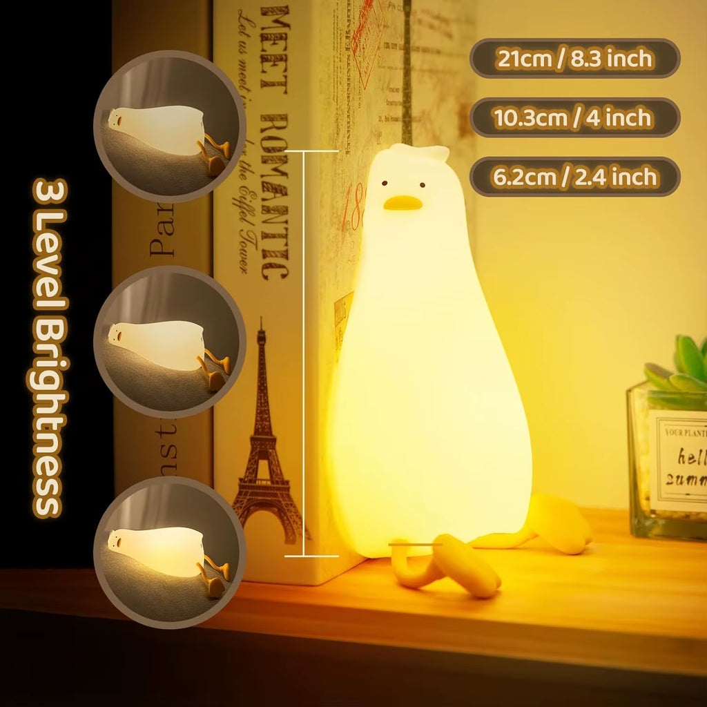 Cute Silicone Night Light Ducks and Pigs Bedside Sleeping Lights Touch Dimmable Rechargeable Ambient Children'S Bedroom Lights