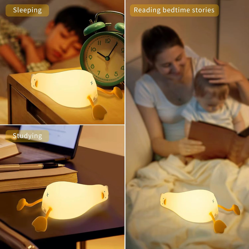 Cute Silicone Night Light Ducks and Pigs Bedside Sleeping Lights Touch Dimmable Rechargeable Ambient Children'S Bedroom Lights